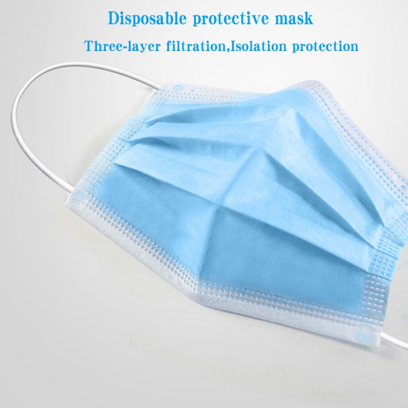 50PCS 3-layer Disposable Masks Safe Breathable Mouth Face Mask Disposable Ear loop Face Masks CE Certified Personal Protection