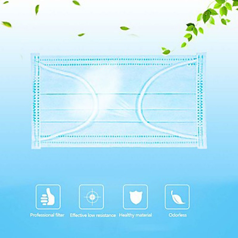 50 pcs Face Mask Protection Medical Mask Surgical Masks Nonwoven ISO Certification Waterproof Carrying High Quality Blue