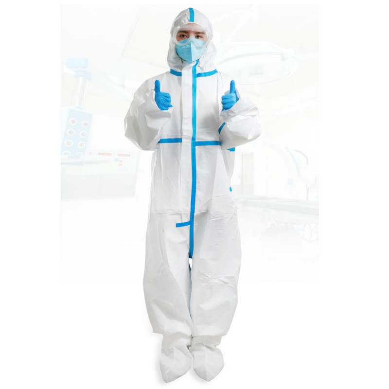 Medical disposable protective clothing Hooded quarantine Jumpsuit epidemic prevention clothing CE Certified Certification